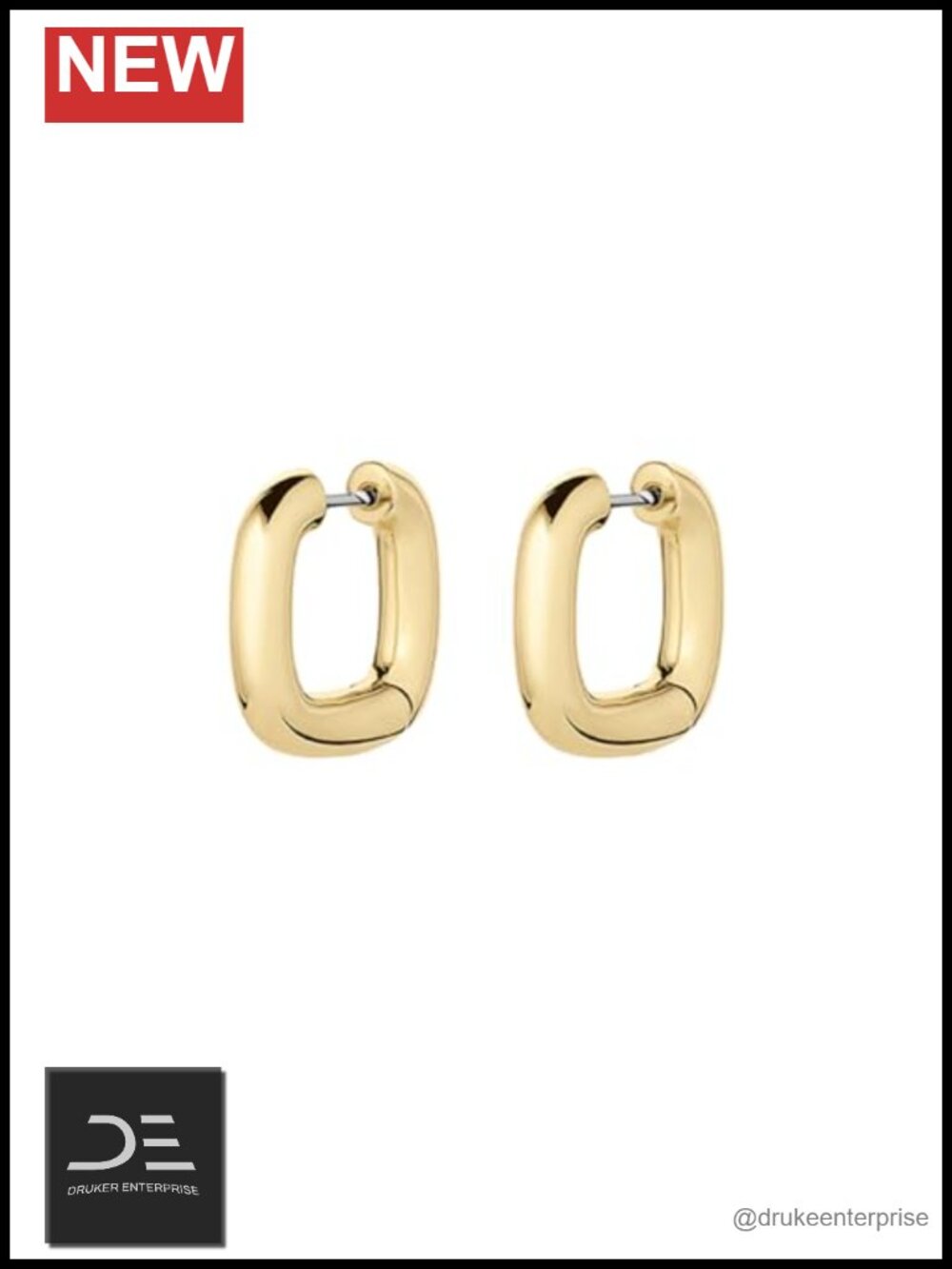 18K Gold Plated Huggie Earrings Hinged Hoop Sculptural Jewelry Gift